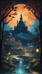 Obraz premium mosque temple classic novel style