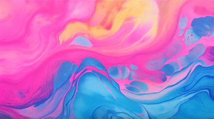 Vibrant Viscosity: Pink and Blue Marbled Swirls
