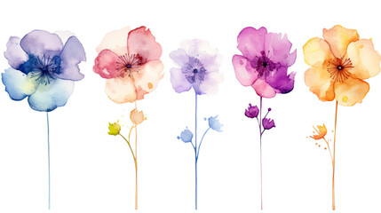 colorful  flower watercolor