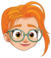 Vector illustration of a smiling young girl