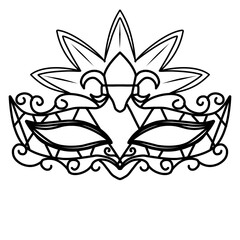 Hand Drawn Mardi Gras Carnival Mask