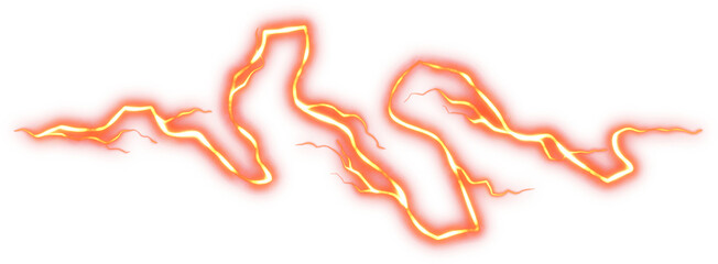 transparent orange glowing lightning element