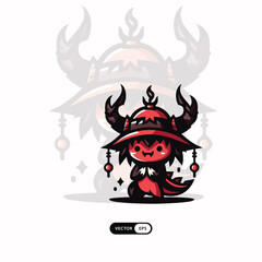 [ MEIJICRAFT ] Chibi Dragon Monster Mascot Logo Icon Illustration
