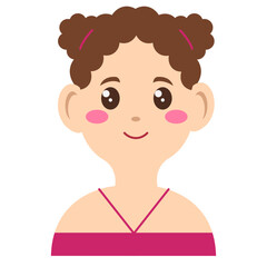 Beautiful and cute female face sticker,art illustration