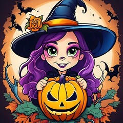 Halloween themed t shirt design ai generated