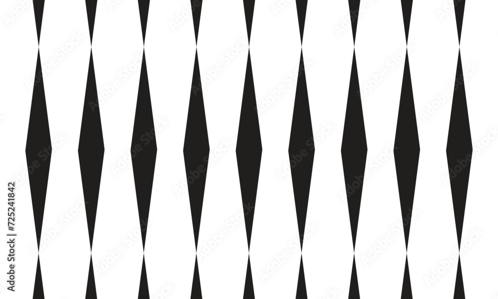 Poster abstract repeatable seamless vertical black rhombus pattern.