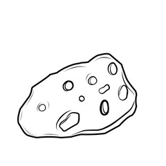 Hand Drawn Asteroid Rock Doodle 
