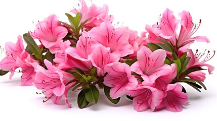 Azalea flowers isolated on white background.,generative ai