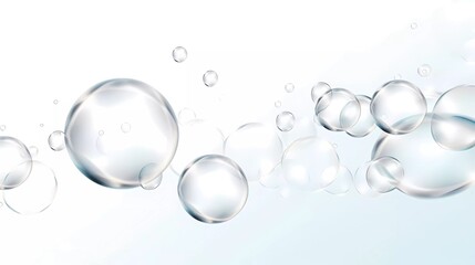 transparent bubbles on white background. generative ai