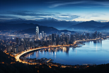 Fototapeta premium city skyline at night