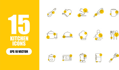 Fototapeta premium Kitchen Icon Collection