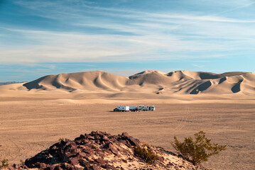 RV Camper Sand Dunes Desert