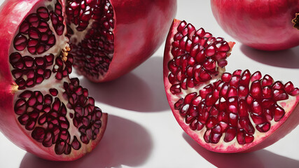 pomegranate seeds, pomegranate fruit, close up pomegranate