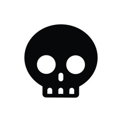 Cute hand draw Skull icon isolated Vector Illustration vector flat design for badges emblems website mobile isolated on white Background