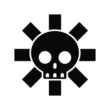 cute pirates skull jolly roger cross bones symbol flag isolated doodle icon vector badges emblems design sign for website mobile isolated on white Background
