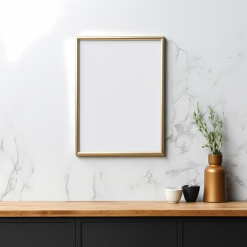 empty frame mockup on  simple and minimal interior homy design
