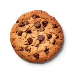 Dark chocolate chip cookie  on transparency background PNG