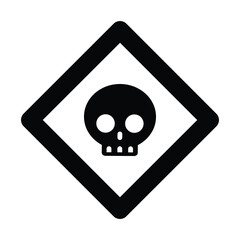 Fototapeta premium danger shapes skull warning sign of caution hazard traffic toxic poison icon symbol vector flat badges emblems design for website mobile isolated on white Background