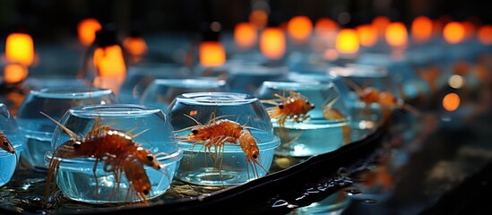 Shrimp cultivation, shrimp ponds, fishery display