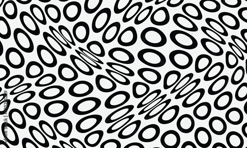 Poster abstract repeatable black circle wave pattern art.