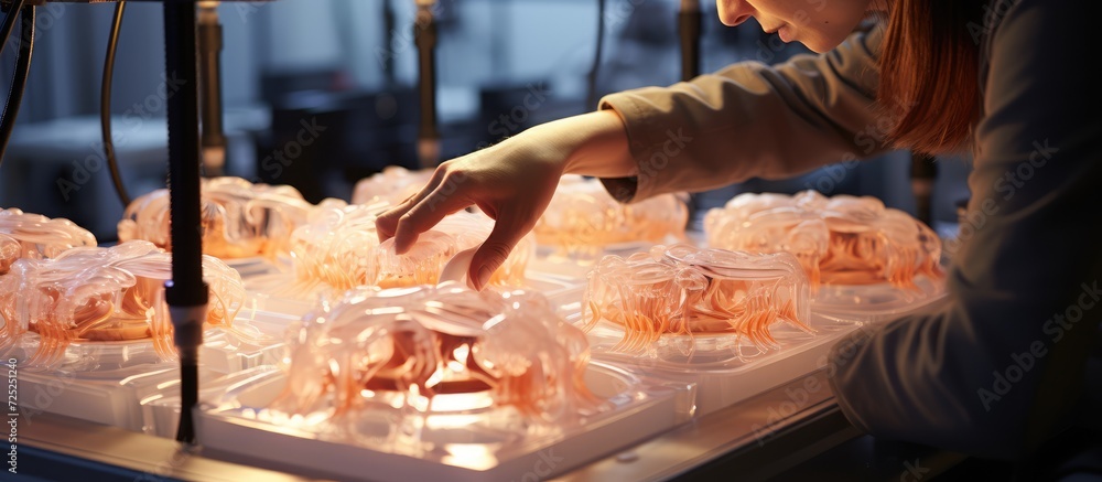 Aufkleber silicone molds are attached to the substrate with a pick and place machine. computer chips in fabric