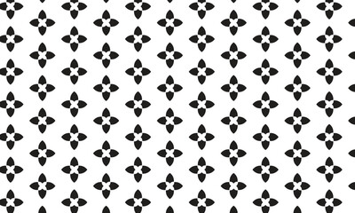 abstract repeatable black flower pattern.