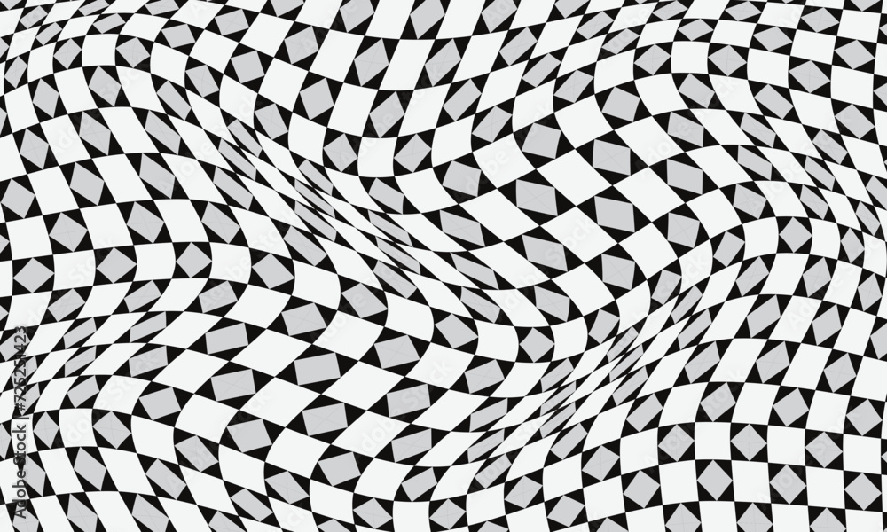 Poster abstract repeatable seamless grey black rectangle wave pattern.