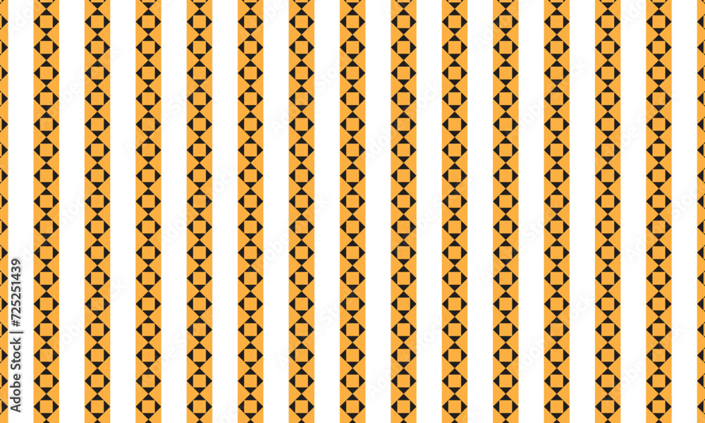 Poster abstract repeatable seamless orange black rectangle line pattern.