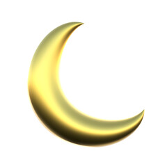 Obraz na płótnie Canvas 3d rendering golden crescent moon isolated