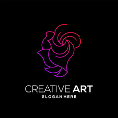 Flower logo colorful modern gradient