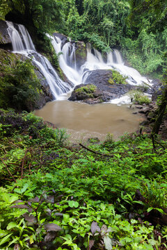 Waterfall from mountain in tropicana