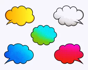 Rolgordijnen comic colorful blank speech bubbles collection © Iwan
