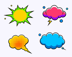 comic colorful blank speech bubbles collection