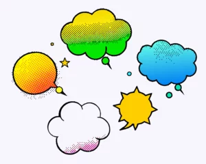 Poster comic colorful blank speech bubbles collection © Iwan