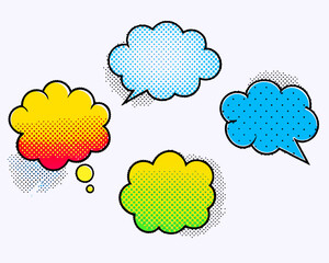comic colorful blank speech bubbles collection
