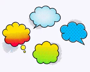 Deurstickers comic colorful blank speech bubbles collection © Iwan