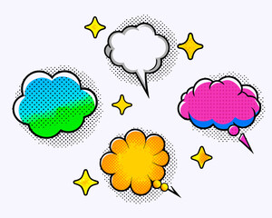 comic colorful blank speech bubbles collection