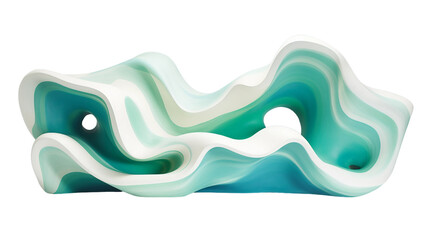a gentle swirl of mint green and seafoam blue abstract shape