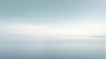 Clear blue sky sunset with glowing orange teal color horizon on calm ocean seascape background....