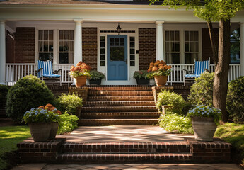 Obraz premium Entrance Doorway To Large Single Family Modern