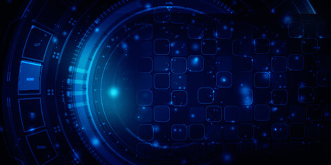 Obraz premium 2d illustration Abstract futuristic electronic circuit technology background 