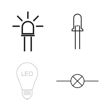 led light icon vector