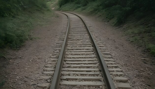 railroad tracks in the forest