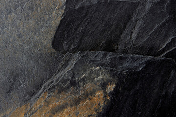 Dark grey black slate background or texture. black stone