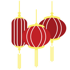 Lantern drawing for Chinese New Year celebration, decorations, icon, logo, social media post, sticker, tattoo, card, print, sign, red symbol, background, wallpaper, element, clip arts, ads
