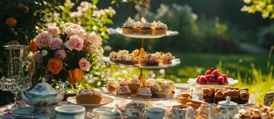 What actions would you take at a high tea party if invited? - obrazy, fototapety, plakaty