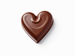 Obraz premium Chocolate heart shape isolated on white background, clipping path included.