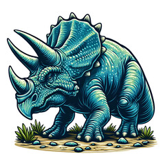 Fototapeta premium Triceratops - illustraton of Dinosaur