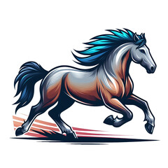 Horse in vector style on transparent background