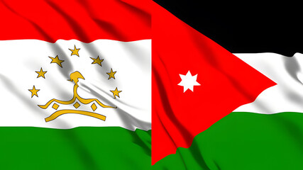 タジキスタンとヨルダンの国旗